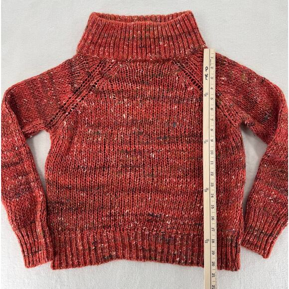 Moth Anthropologie Orange Mock Neck Wool Alpaca Sweater S Cozycore Cabincore - Picture 7 of 9